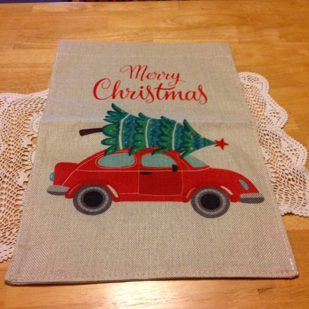 Rustic Christmas garden flag.
